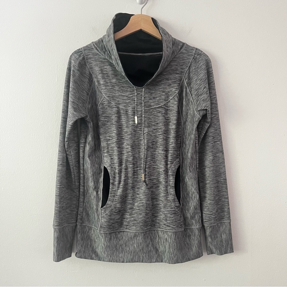 PrAna Ember Cowl Funnel Neck Pullover Shirt Heather Gray size small